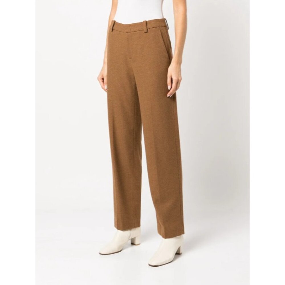 Vince Women's Brown Flannel Straight Leg Wool Blend Pants SZ 6 NEW $395 - Picture 2 of 5